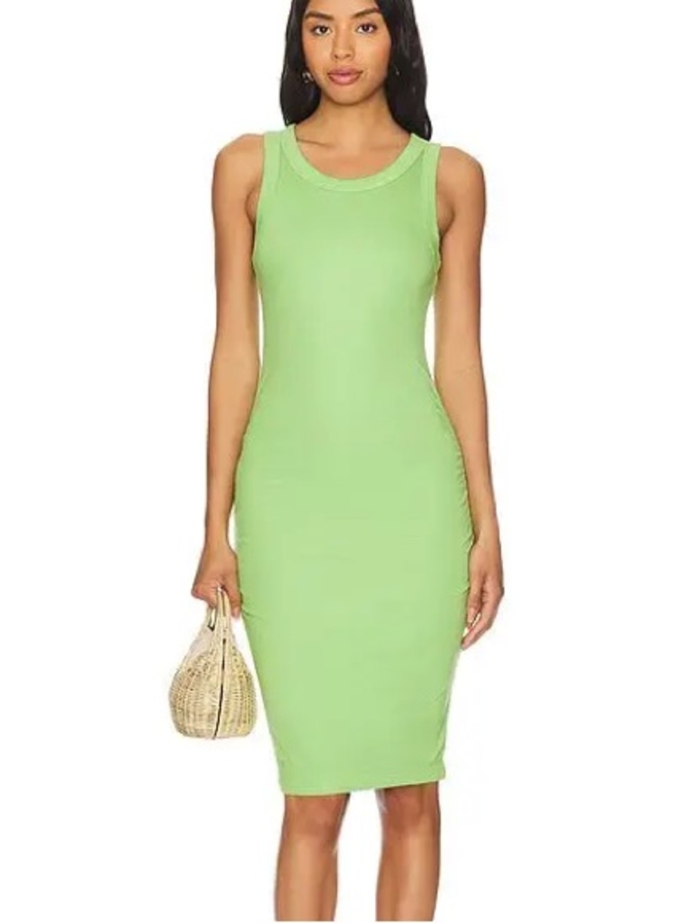 Revolve Michael Stars Green Ruched Demi Dress Green